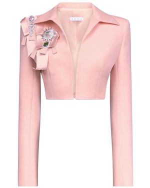 Area Giacca Crop Con Decorazione - Rosa