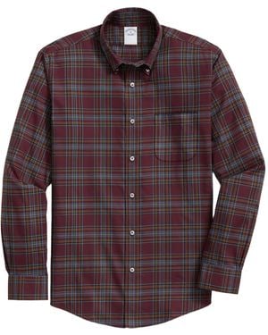 Brooks Brothers Plaid-Patterned Button-Down Shirt - Purple
