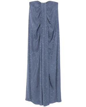 JOSEPH Mia Leo-Jacquard Strapless Maxi Dress - Blue