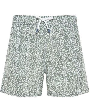 Fedeli Floral-Print Swim Shorts - Blue