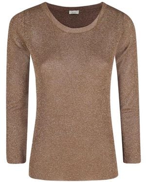 Roberto Collina Metallic-Finish T-Shirt - Brown