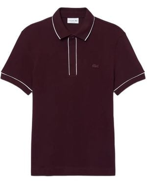 Lacoste Paris Piped-Trim Piqué Polo Shirt - Purple