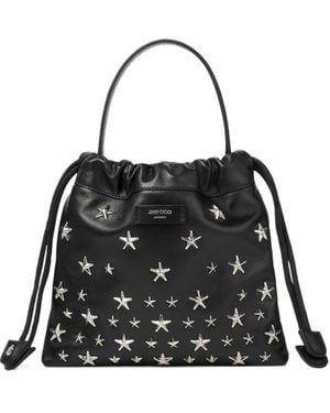 Jimmy Choo Pouch Con Coulisse E Borchie A Stella - Nero