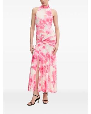 Bardot Tie-Dye Ruched Maxi Dress - Pink