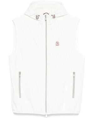 Brunello Cucinelli Chaleco bordado - Blanco