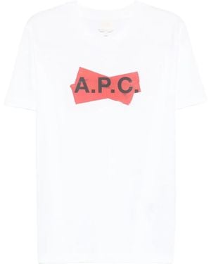 A.P.C. T-Shirt Met Logodetail - Wit