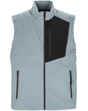 Sail Racing Logo-Print Panelled Gilet - Blue