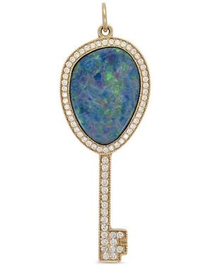 Jacquie Aiche Opal And Diamond Key Necklace - Blue