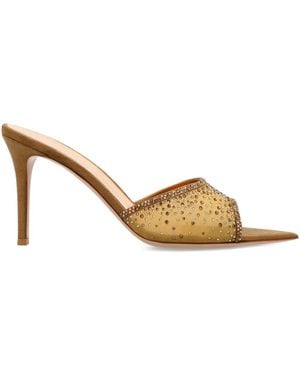 Gianvito Rossi 85Mm Rania Crystal-Embellished Sandals - Metallic