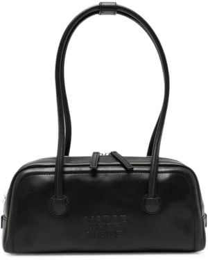Marge Sherwood Logo-Debossed Leather Shoulder Bag - Black