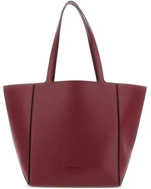 MICHAEL Michael Kors Large Jordi Leather Panel Tote Bag - Red
