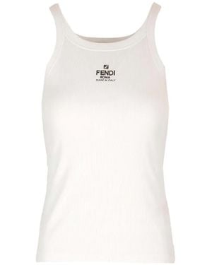 FENDI ロゴパターン タンクトップ 44 Black Fendi Logo Strap Tank Top | Tokyo Roses Vintage