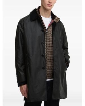 Barbour Corduroy-Collar Cotton Single-Breasted Coat - Black