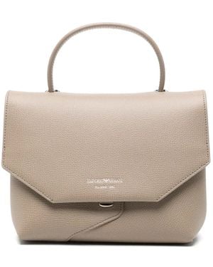 Emporio Armani Grained-Leather Mini Tote Bag - Natural