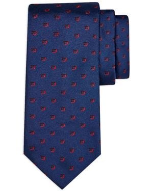Ferragamo Zijden Stropdas Met Patroon - Blauw