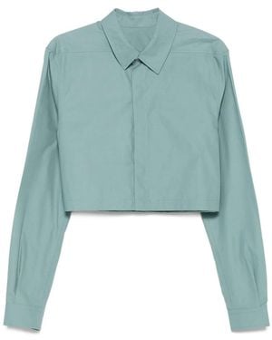 Rick Owens Long-Sleeve Cropped Shirt - Blue