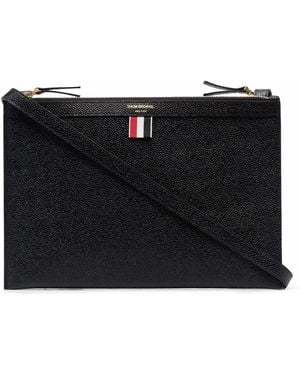 Thom Browne Logo-Print Crossbody Bag - Black