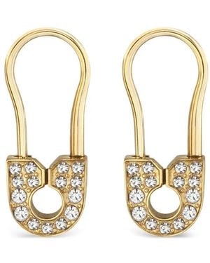 Philipp Plein Plein Safety Pin Earrings - Metallic