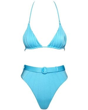 Noire Swimwear Bikini À Taille Ceinturée - Blue