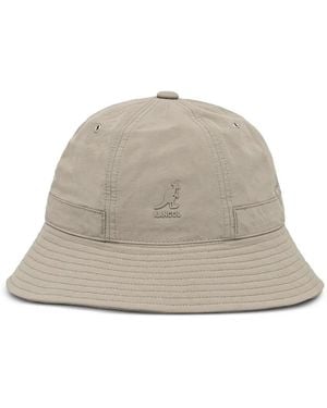 Kangol Logo-Patch Drawstring Bucket Hat - Gray
