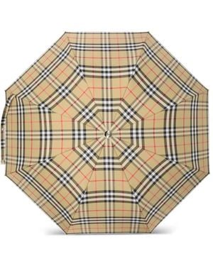 Burberry チェック 折りたたみ傘 - ホワイト