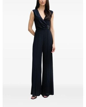 GAUDI Pleated Wrap-Design Jumpsuit - Blue