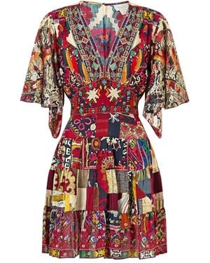 CAMILLA Tiered Patchwork Alchemy Mini Dress