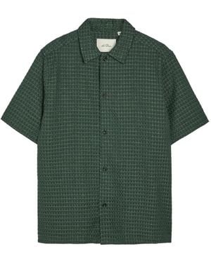 Les Deux Textured Short-Sleeved Shirt - Green