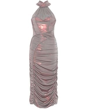 MITILIANE COUTURE Drapiertes Midikleid - Grau