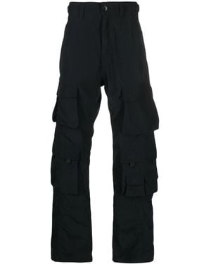 Martine Rose Logo-Patch Cotton Cargo Trousers - Blue