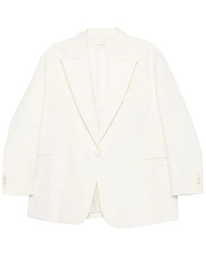 ViCOLO Peak-Lapel Single-Breasted Blazer - White