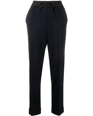 P.A.R.O.S.H. Halbhohe Straight-Leg-Hose - Blau