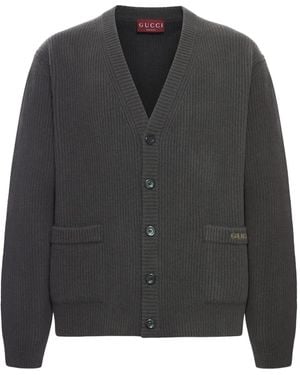 Gucci Geknöpfter Cardigan Mit Aufgesetzten Taschen - Grau