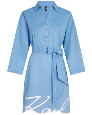 KARL LAGERFELD Signature Beach Dress - Blue