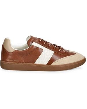 MICHAEL Michael Kors Jovie Leather And Signature Logo Trainers - Brown