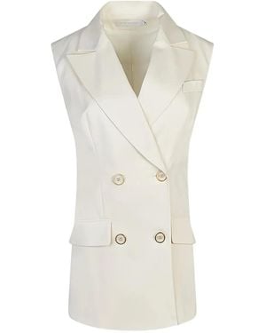 Anne Fontaine Orfevre Double-Breasted Gilet - White
