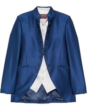 Carlo Pignatelli Mandarin-Collar Suit (Set Of Four) - Blue