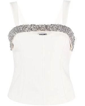 Jonathan Simkhai Crystal-Embellished Corset Top - White