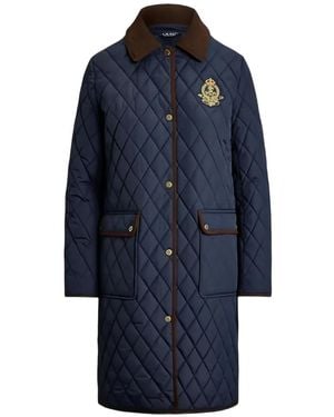 Ralph Lauren Quilted Crest-Patch Jacket - Blue