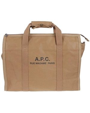 A.P.C. Recuparation Logo-Print Holdall - Brown