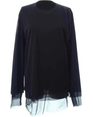 Comme des Garçons Layered Sheer-Panel Long-Sleeved T-Shirt - Blue