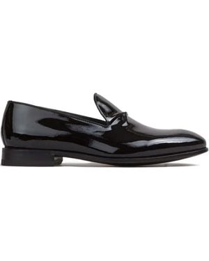 Bontoni Barone Tux Leather Loafers - Black