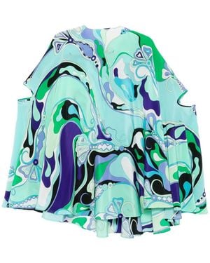 Emilio Pucci Orchidee-Print Silk Dress - Green