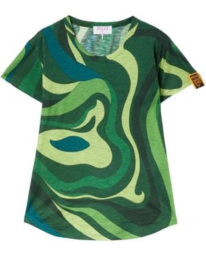 PUCCI T-Shirt mit abstraktem Print - Grün
