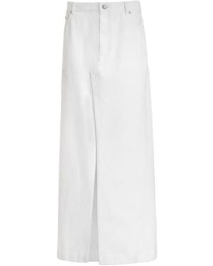 Dolce & Gabbana Long Denim Skirt - White
