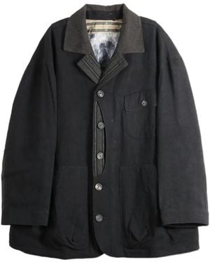 Ziggy Chen Layered-Detail Button-Up Jacket - Black