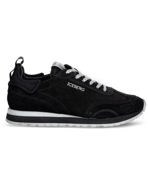 Iceberg Ultra Sneakers Mit Logo-Stickerei - Schwarz