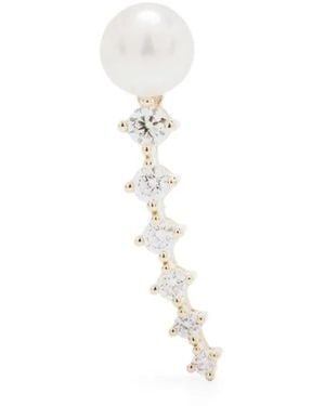 Mizuki Pendientes En Oro Amarillo De 14 Ct Con Perlas - Blanco