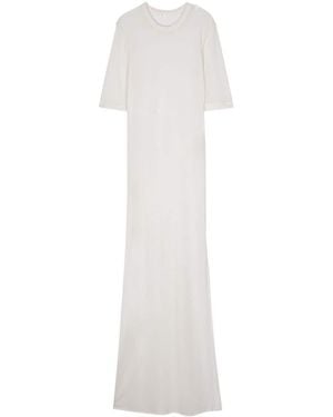 Ami Paris Fine-Knit Sheer Maxi Dress - White