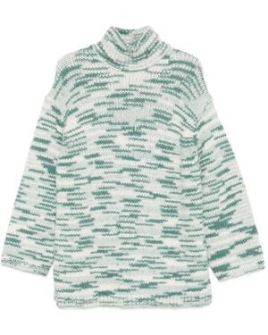 Marc O' Polo Gestreepte Trui Met Hoge Hals - Blauw